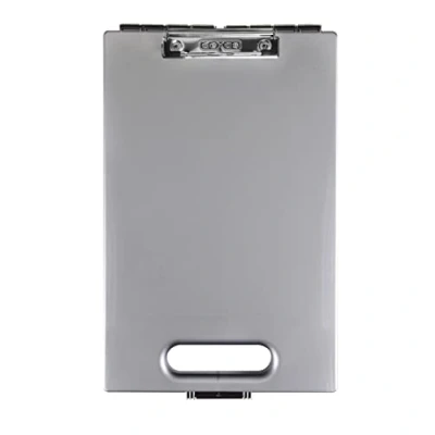 Image of Dexas Clipcase Storage Clipboard with Handle, Pearlized Silver,1717 P06