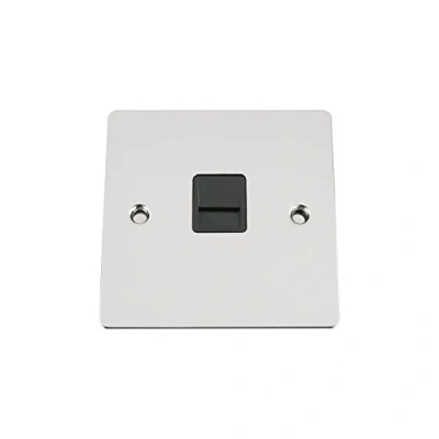 Image of Master Telephone BT Plug Socket Polished Chrome Flat Black Insert
