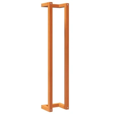 Image of vidaXL Solid Pine Wood Towel Rack Wall Mounted Bathroom Shelf with Space Saving Storage, Elegant Wax Brown Finish, 110cm Tall