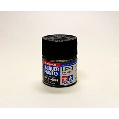 Image of RCECHO Tamiya Model Color Lacquer Paint LP 3 Flat Black 10ml 82103