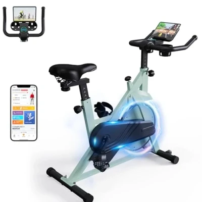 Image of DeerRun Exercise Bike Professional Adjustable Magnetic Resistance Indoor Cycling Fitness Stationary with App to Monitor Data Equipment for Home 136 kg Weight Capacity