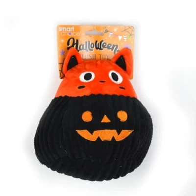 Image of YöL Black Orange Halloween Plush Pet Dog Puppy Toys Squeaker Play Ball Interactive