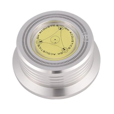 Image of Socobeta Record Weight Turntable 50Hz Disc Stabilizer Clamp with Bubble Level for LP Vinyl Player(Silver)