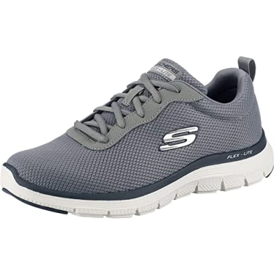 Image of Skechers Sport FLEX Advantage Trainers, Men&#039;s, Size: 8, Grey/navy Textile