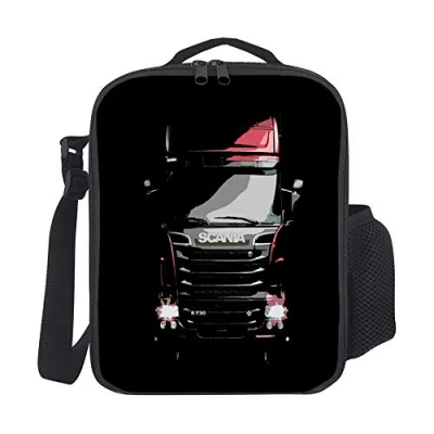Image of Scania Trucker Insulated Travel Picnic Lunch Box Tote Portable Bag with Shoulder Strap