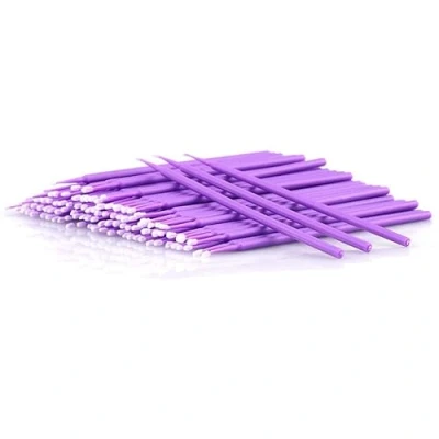 Image of 100pcs Micro Applicators Brushes Disposable Eyelash Extension Make Up Mascara for (Purple)