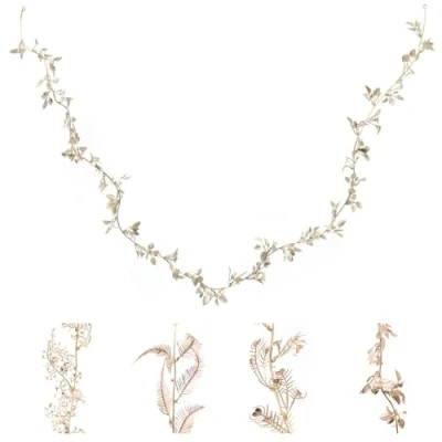 Image of Champagne Gold Leaf Christmas Garland Artificial Vine Tree Garlands 170cm Design Varies One Supplied