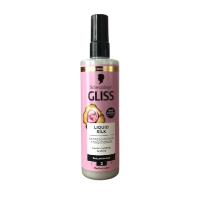 Image of Schwarzkopf Gliss Hair Repair Liquid Silk Express Conditioner 200ml Pack of 3