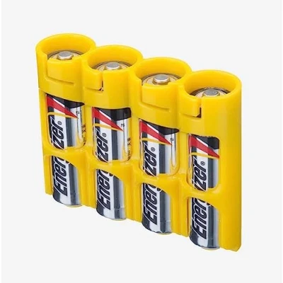 Image of PowerPax 4 AA Battery Caddy Caution Yellow