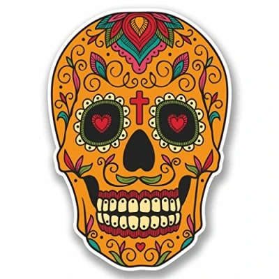 Image of 2 x 30cm/300mm Sugar Skull Vinyl SELF Adhesive Sticker Decal Laptop Car Travel Luggage Label Tag #9724