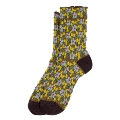Image of JOE COOL Socks Embossed Petit Fleur Made With Cotton &amp; Spandex