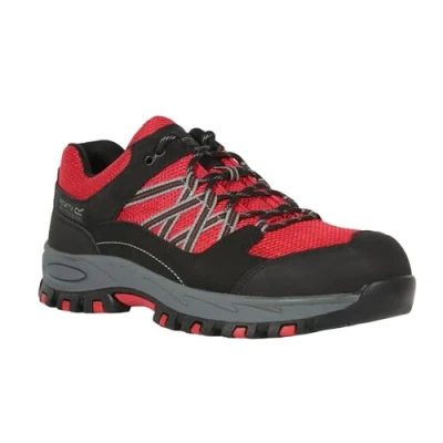 Image of Regatta Professional Men&#039;s Sandstone Low Safety Boots, Red Black, 8 UK