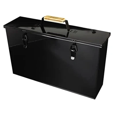 Image of Valiant Fireside Metal Ash Carrier, Black, 45cm x 26cm 12cm