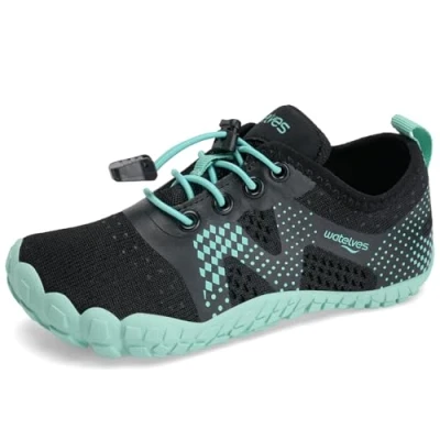 Image of Water Shoes Barefoot Kids Boys Toddlers Aqua Swimming Wet Reef for Beach Pool Sport Non Slip Quick Drying（Black Turquoise 31）