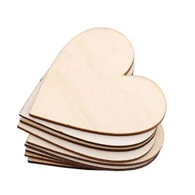 Image of Wooden Heart Shape Embellishment Blank Embellishments for Weddings Plaques Art Craft Card Making Or Decoration(80mm 10pcs)