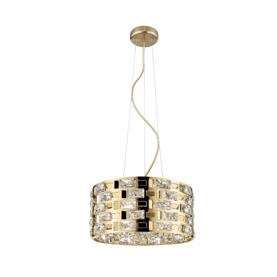 Image of Lola 5 Light Gold Crystal Pendant Ceiling