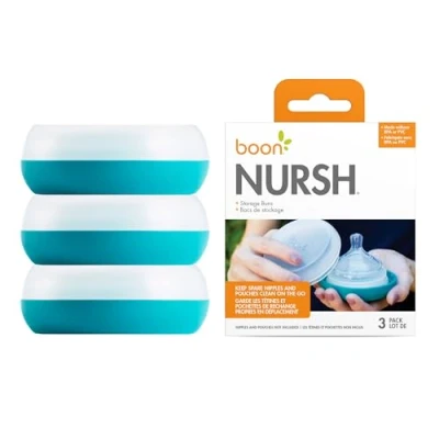 Image of Boon, NURSH Storage Buns (Pack of 3), Blue white,3 Count 1)