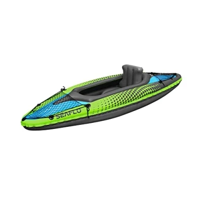 Image of 1 Person Inflatable Kayak Set (Oars Air Pump One Man Blow Up Canoe)
