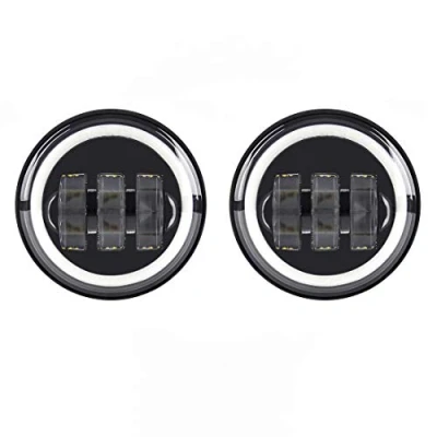 Image of SKUNTUGUANG 1 Pair 4.5 Inch Led Fog Light With Angel Eyes Passing Lamps DRL bulb For Motorcycle Lamp (Black Eye)