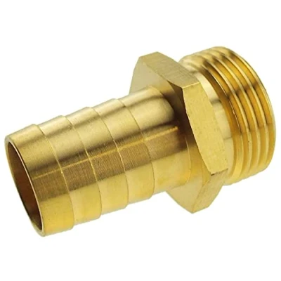 Image of Solid Brass Barb/Thread connectors, Pond Pump/Filter/Waterfall/Fountain Fitting (1&quot; bspm 25mm Barb)