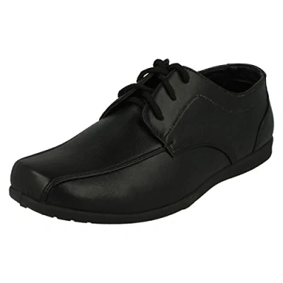 Image of JCDees Boys Lace Up School Shoes Black Synthetic UK Size 11 EU 30 US 12