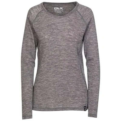Image of DLX Trespass Libra Women&#039;s Long Sleeved Merino Wool Base Layer Dark Grey Marl L