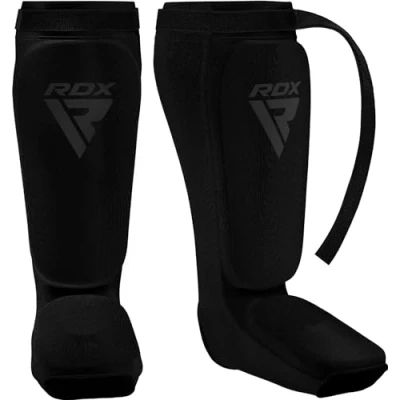 Image of RDX Shin Guards Kickboxing Muay Thai, SATRA Approved, MMA Leg Instep Protection Pads, Sparring Training Martial Arts Boxing, Elasticated Padded Protector, karate BJJ Taekwondo Gear