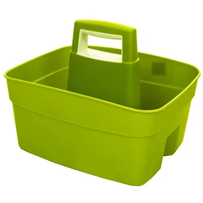 Image of Whitefurze Kitchen Caddy with Cream Insert, Plastic, Leaf Green