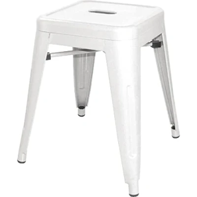Image of Bolero Bistro Steel Low Stool White (4 pack)