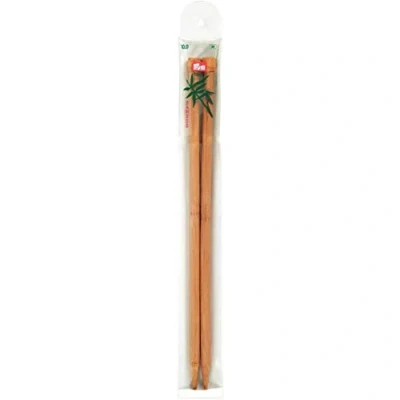 Image of Prym 33 cm 10.00 mm Single Pointed Knitting Pins Bamboo