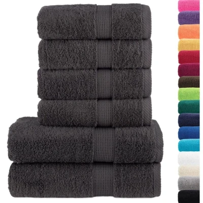 Image of vidaXL 6 Piece Premium Towel Set SOLUND Anthracite 600 gsm