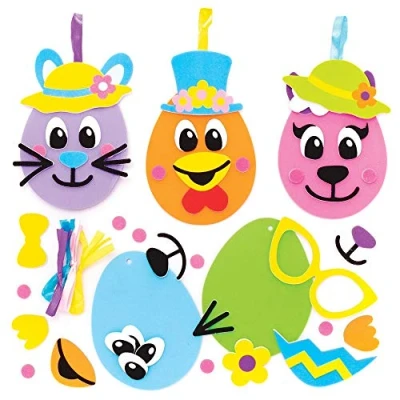 Image of Baker Ross Easter Egg Funny Face Decorations Pack of 8, Crafts For Kids (AT470)