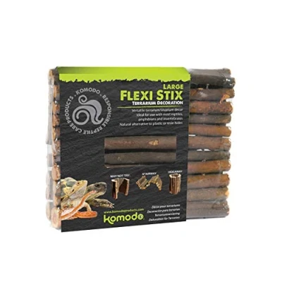Image of Komodo Flexi Stix, Terrarium or Vivarium Décor, Suitable for reptiles, amphibians and invertebrates,Brown, Large