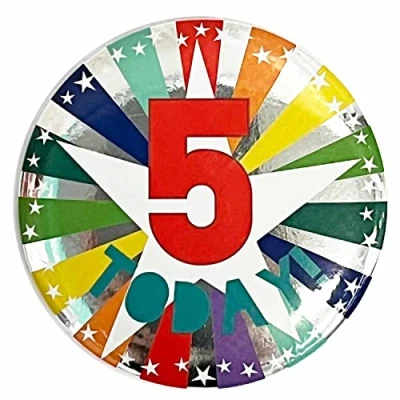 Image of amscan 9912106 5 TODAY BIRTHDAY BADGE