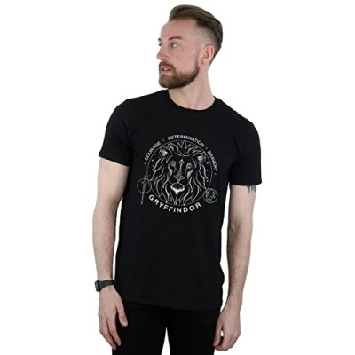 Image of Harry Potter Men&#039;s Gryffindor Seal T Shirt Black Large