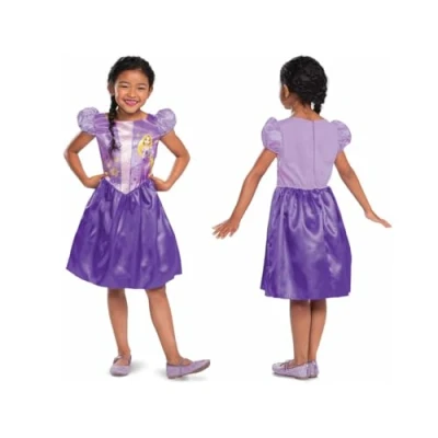 Image of Disney Official Standard Rapunzel Dress Up for Girls, Costume Kids Fancy Dress, Tangled Girls Outfit, Princess Costumes M