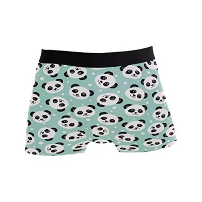 Image of ZZKKO Panda Polka Dot Mens Boxer Briefs Underwear Breathable Stretch Trunk with Pouch S Green