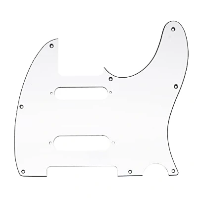 Image of Musiclily Pro 8 Holes SS Guitar Tele Pickguard for USA/Mexico Fender Deluxe Nashville Telecaster Electric Guitar, 3ply White