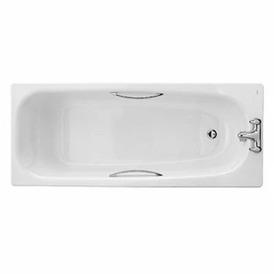 Image of Twyford Shallow Steel Bath White 1700mm Slip Resistant