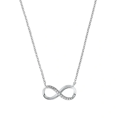Image of Amor necklace with pendant 925 sterling silver ladies necklace, cubic zirconia synth, 43 cm, silver, Infinity, Comes in jewelry gift box, 2018179