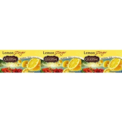 Image of (3 PACK) Celestial Seasonings Lemon Zinger Tea 20 Bag 3 PACK BUNDLE