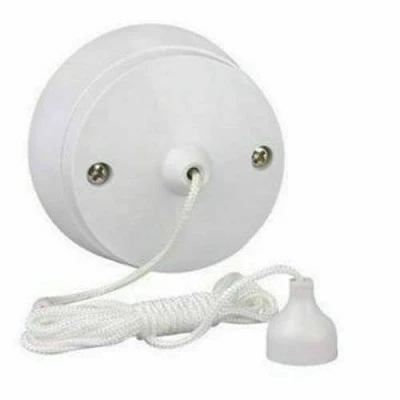 Image of Mr Gadget&#039;s Solutions Bathroom Pull Cord Ceiling Switch 6 Amp White