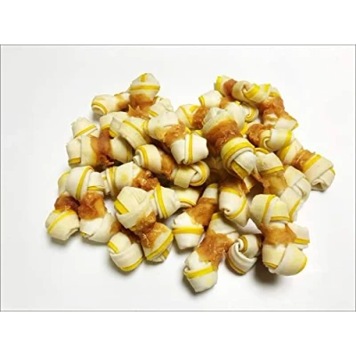 Image of Chicken Wrapped Dog Chews Rawhide Chewy Bones for Dogs Treats Natural
