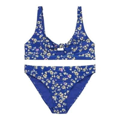 Image of Roxy Shadow Floral Bralette Bikini for kids, Size: 14y, Dazzling blue/coastline ditsy