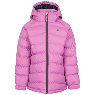 Image of Trespass Girls Padded Quilted Jacket Windproof Water Resistant Hooded School Amira