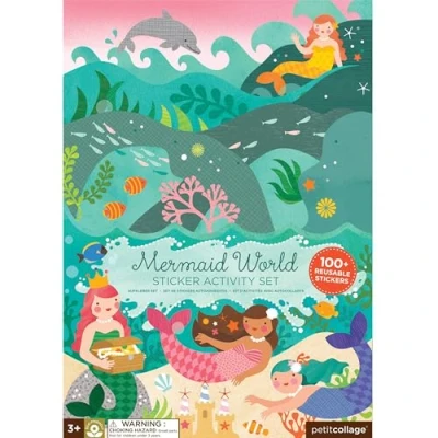 Image of Petit Collage PTC122 Mermaid World Sticker Activity Set, Multi Coloured