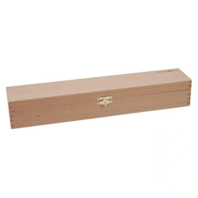 Image of Milward Knitting Pin Box Premium Beech Wood Needles &amp; Accessory Secure Storage 43.5 x 7 8cm