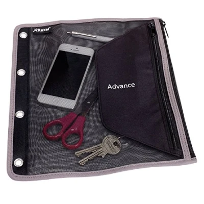 Image of Rexel Advance Zip Pouch Extra Large Black Ref 2103781