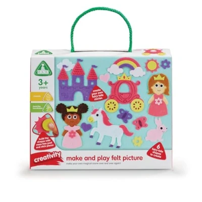 Image of Early Learning Centre Make and Play Felt Pictures Unicorns Princesses Craft Set for Children from 3 Years Fuzzy Kids Activity Packs Art Toddler Crafts