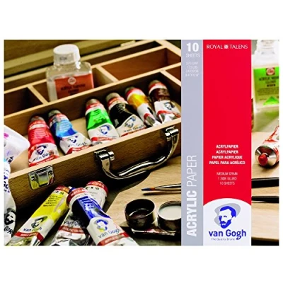 Image of Royal Talens Van Gogh Acrylic Paper Pad 10 Sheets 370 g / 173 lb Size 24 x 32 cm 9.4&quot; 12.6&quot; (93162432), Blueberry, 12.6
